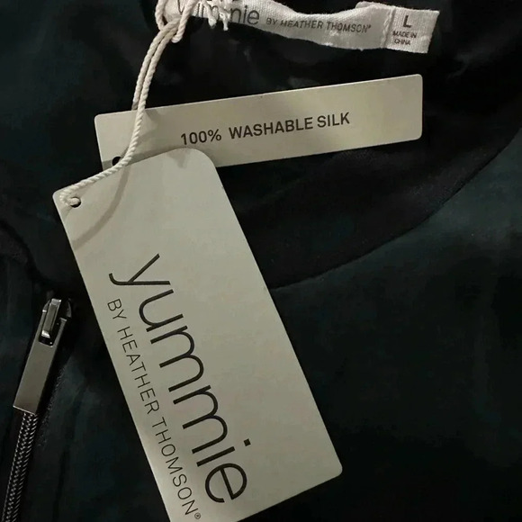 Yummie By Heather Thompson Black 100% Silk Women's Jacket Size L Large NWT $198 - Picture 6 of 9